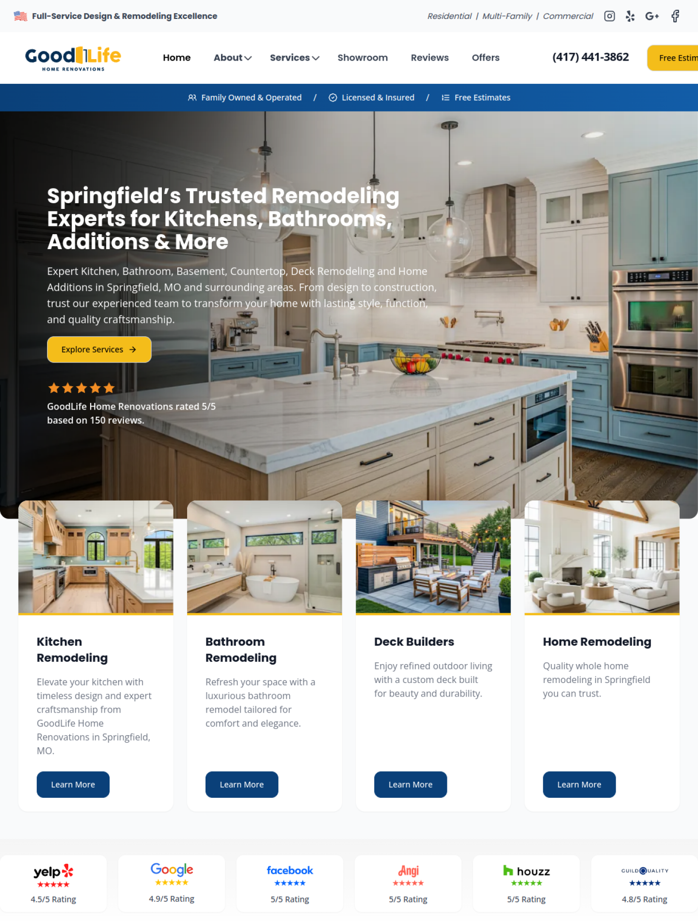 GoodLife Home Renovations website by WebPerfex