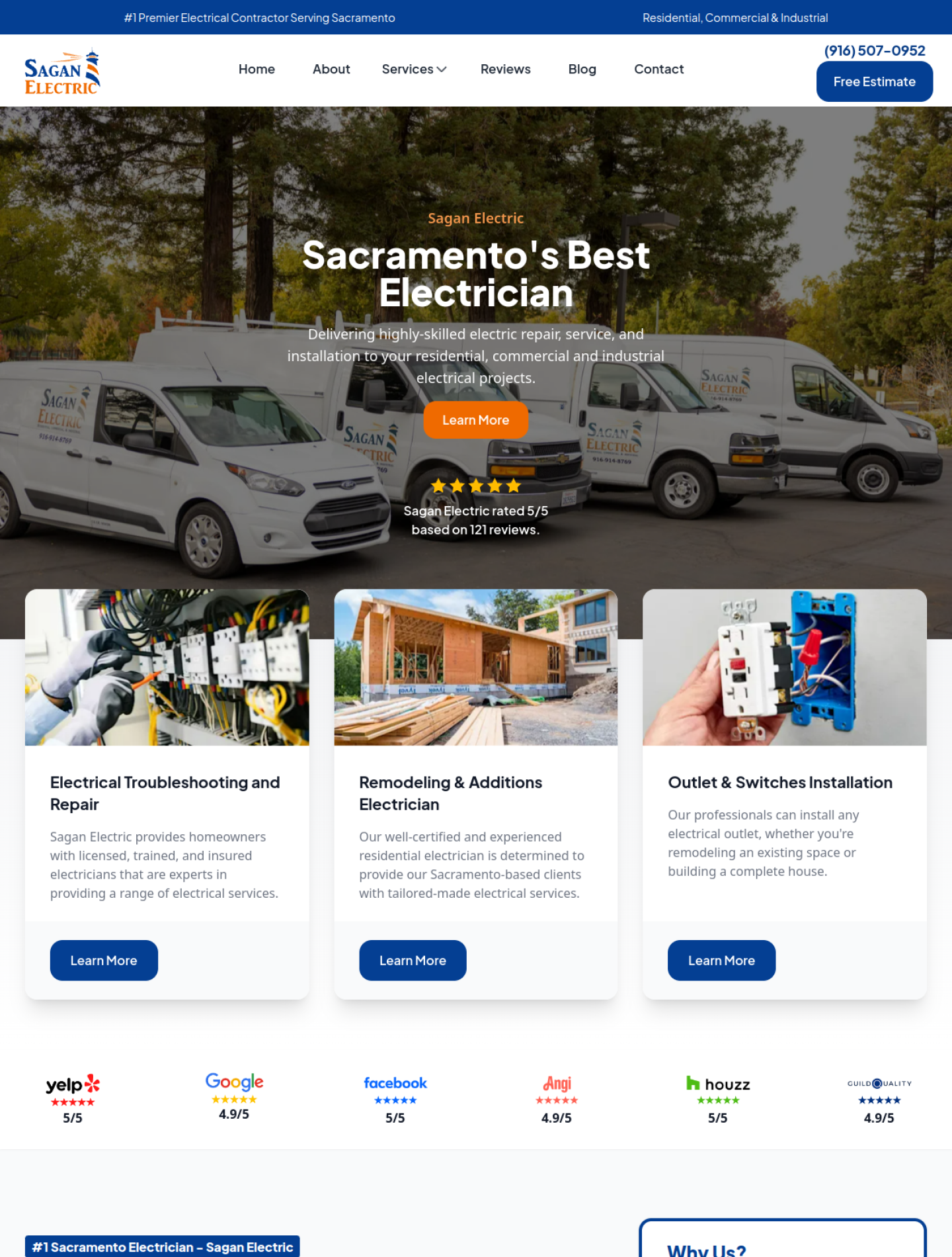 Sagan Electric website by WebPerfex