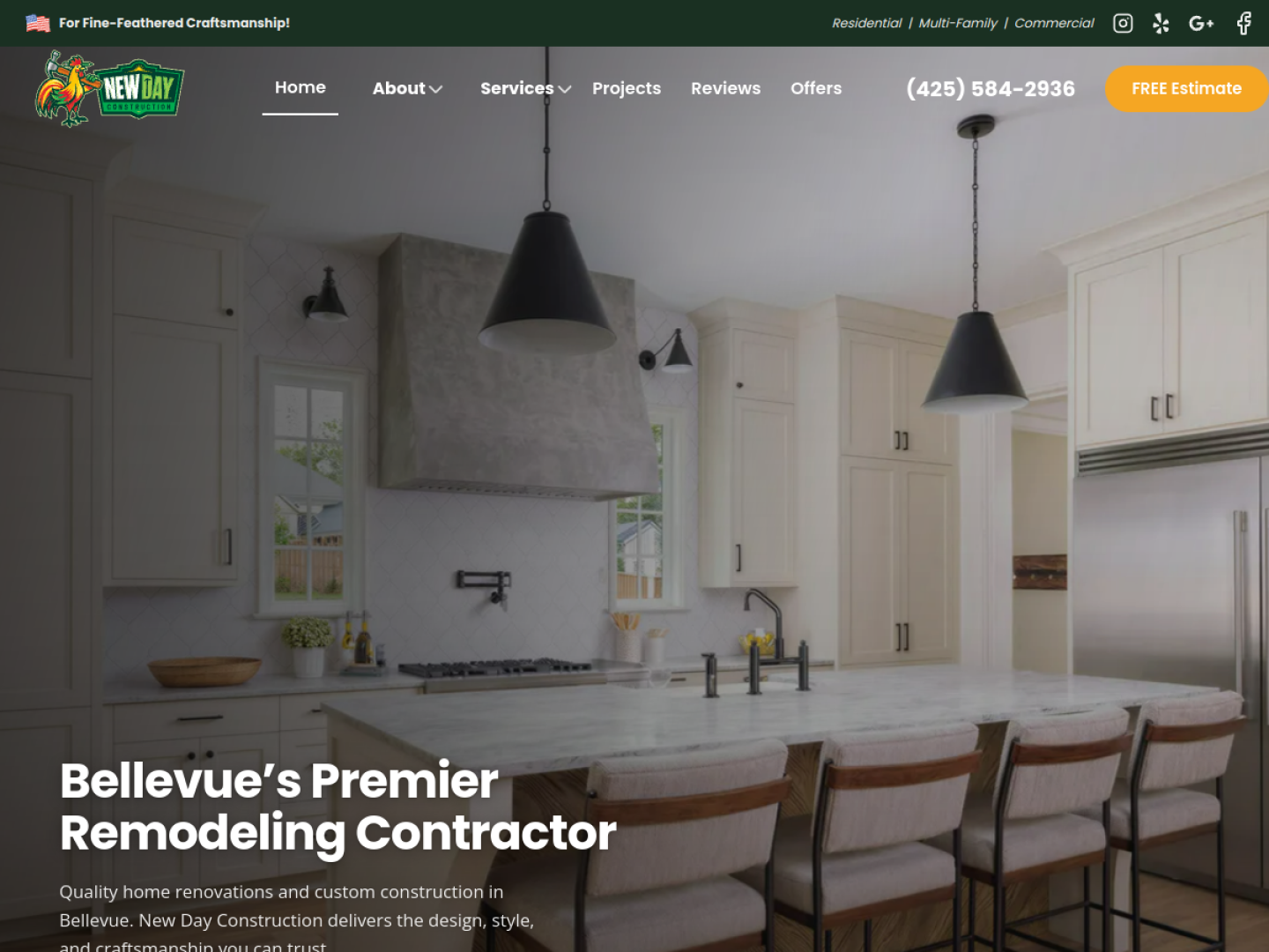 New Day Construction website by WebPerfex