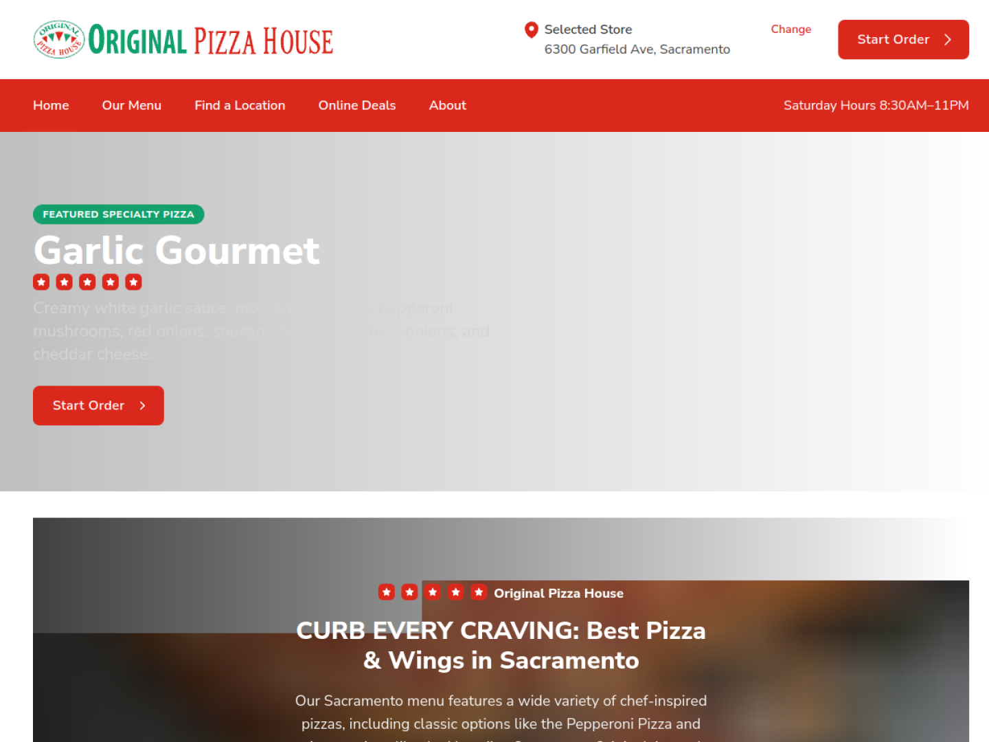 Original Pizza House website by WebPerfex
